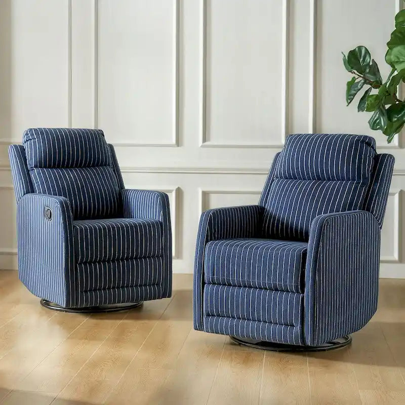 Lot de 2 fauteuils inclinables pivotants et basculants à 360 degrés en polyester moderne Diana de HULALA HOME