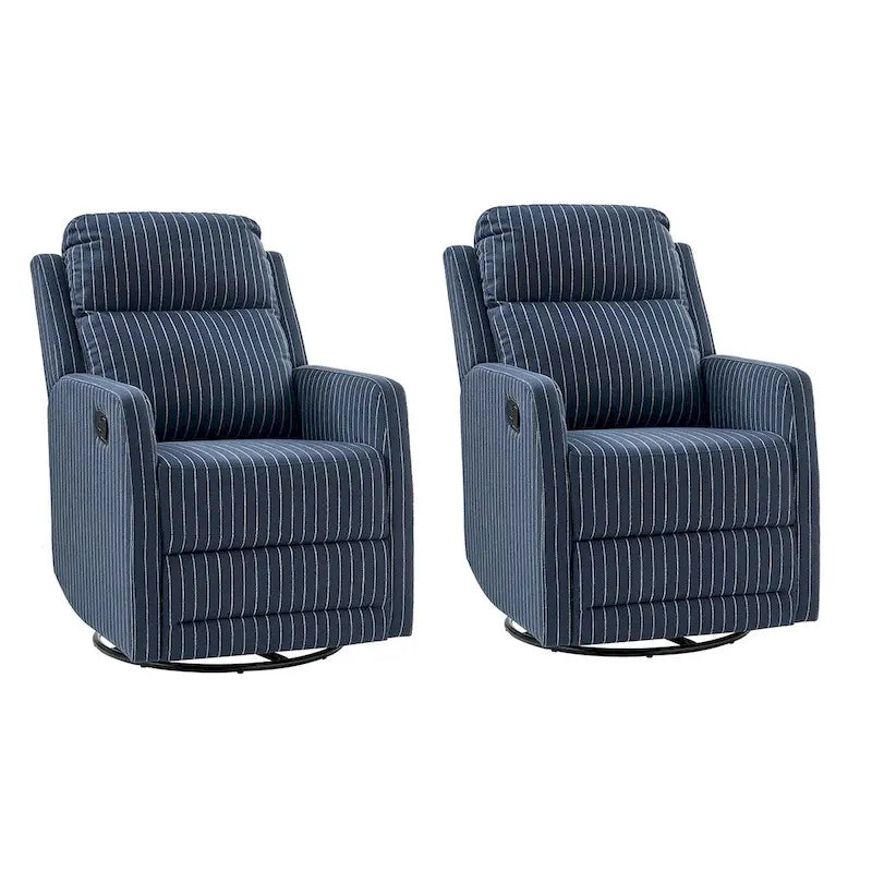 Lot de 2 fauteuils inclinables pivotants et basculants à 360 degrés en polyester moderne Diana de HULALA HOME