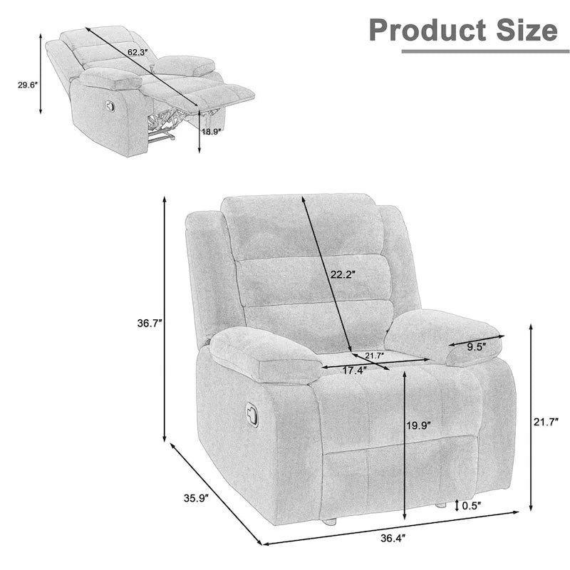 Fauteuil relax moderne inclinable manuellement