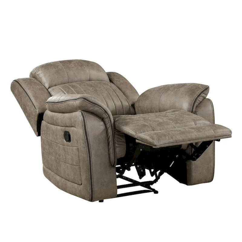 Fauteuil inclinable manuel Bento 38 po, tirette, microfibre brun sable