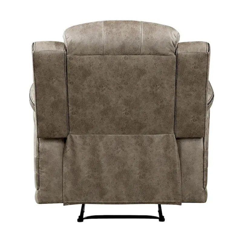 Fauteuil inclinable manuel Bento 38 po, tirette, microfibre brun sable