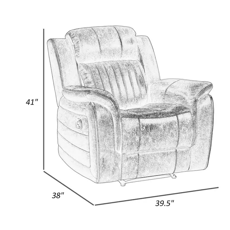 Fauteuil inclinable manuel Bento 38 po, tirette, microfibre brun sable