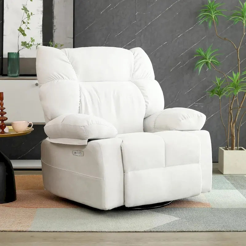 Fauteuil inclinable pivotant XINMICS, fauteuil inclinable électrique avec fonction massage et chauffage, fonction glissière et bascule