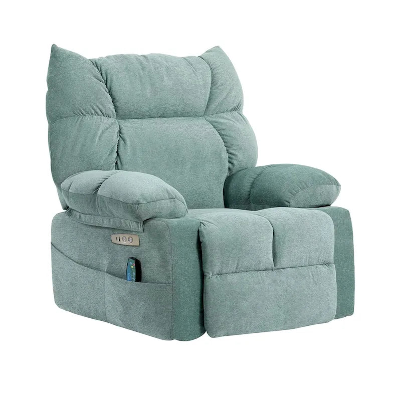 Fauteuil inclinable pivotant XINMICS, fauteuil inclinable électrique avec fonction massage et chauffage, fonction glissière et bascule