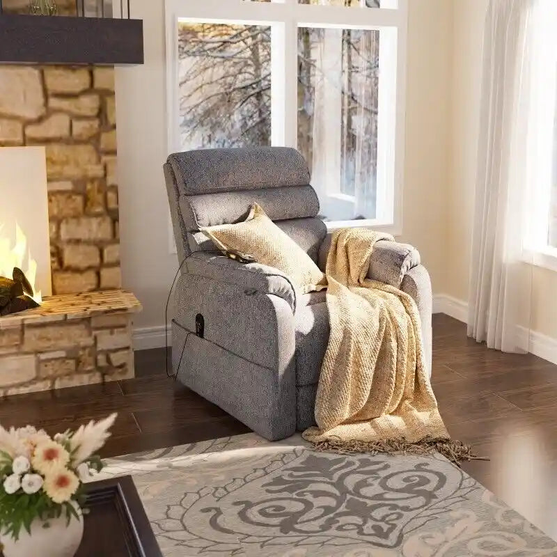 Fauteuil inclinable FlexiSpot Power Lift avec massage à double moteur, chauffage et appuie-tête réglable pour personnes âgées