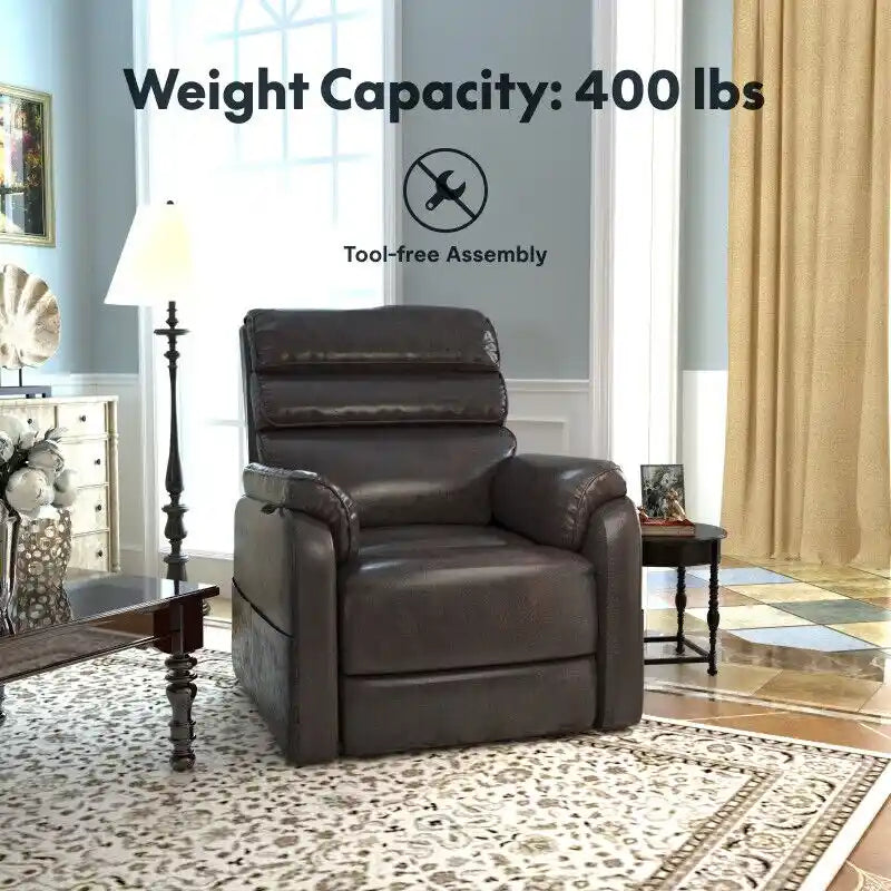 Fauteuil inclinable FlexiSpot Power Lift avec massage à double moteur, chauffage et appuie-tête réglable pour personnes âgées