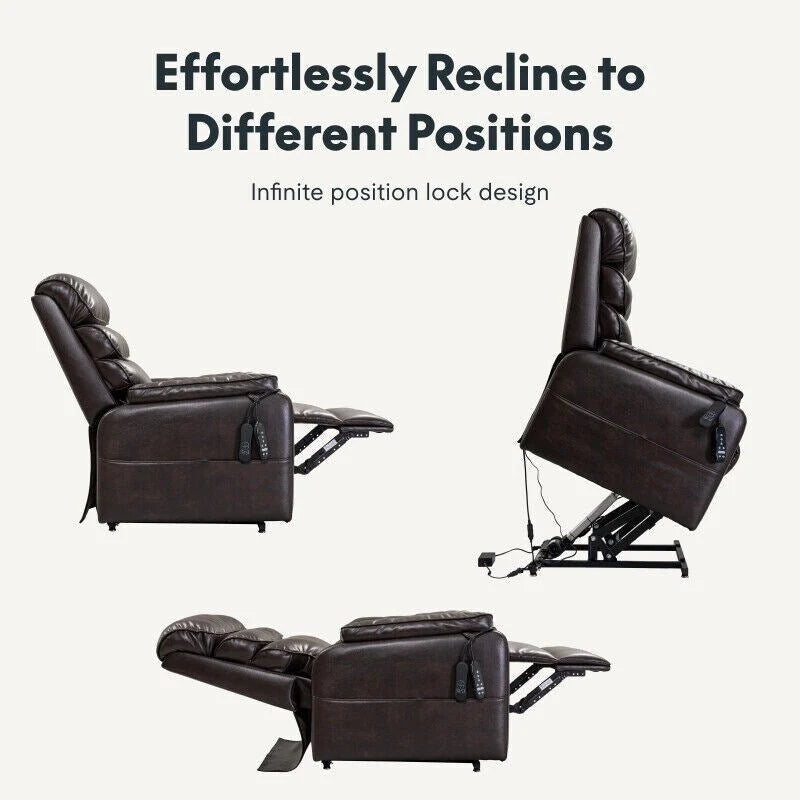 Fauteuil inclinable FlexiSpot Power Lift avec massage à double moteur, chauffage et appuie-tête réglable pour personnes âgées