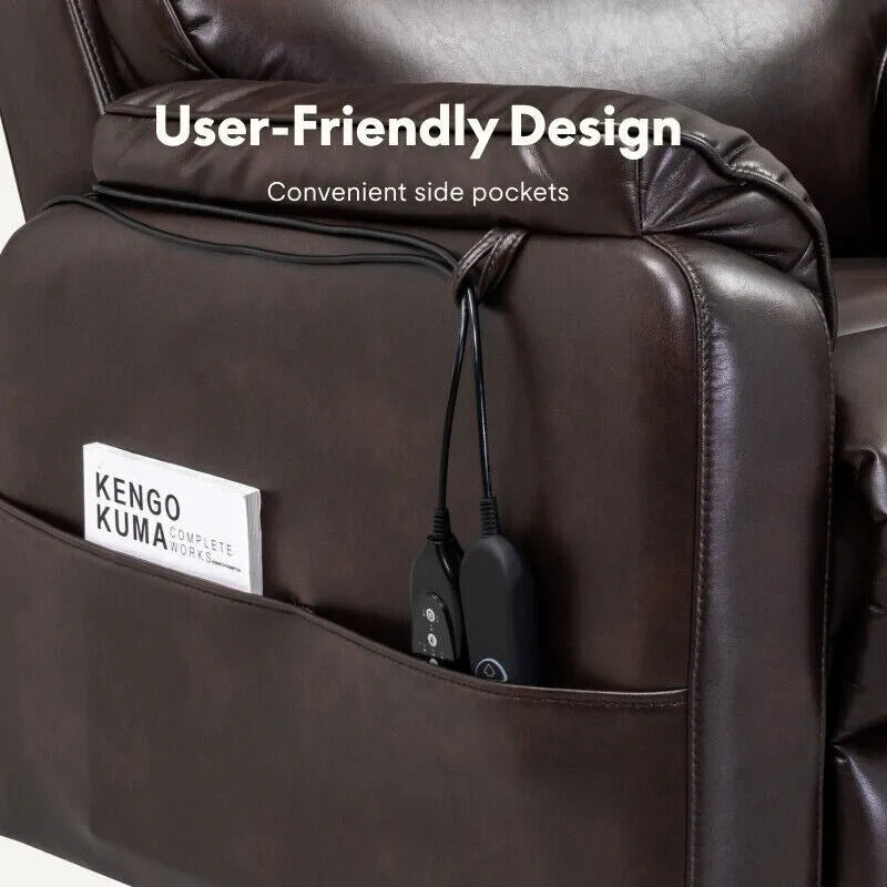 Fauteuil inclinable FlexiSpot Power Lift avec massage à double moteur, chauffage et appuie-tête réglable pour personnes âgées