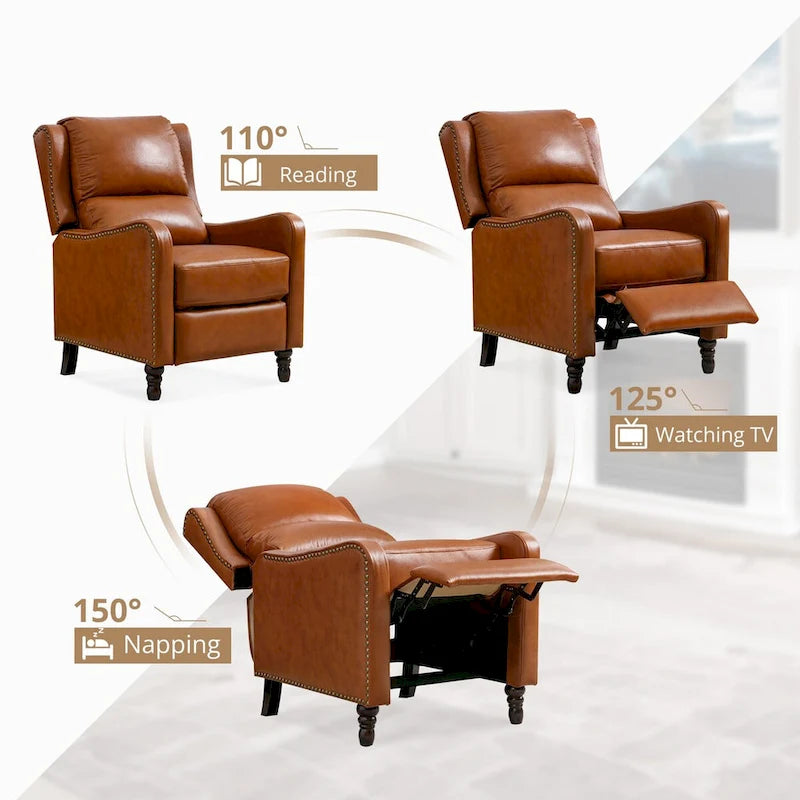 COZYMAN Fauteuil inclinable en cuir véritable Chaises confortables pour le salon