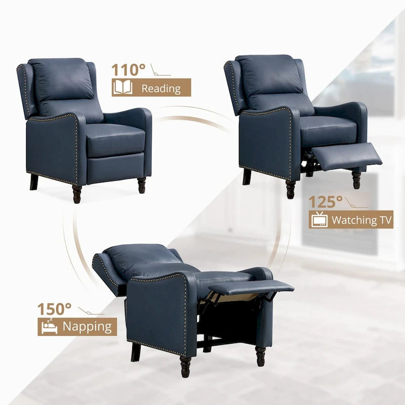 COZYMAN Fauteuil inclinable en cuir véritable Chaises confortables pour le salon