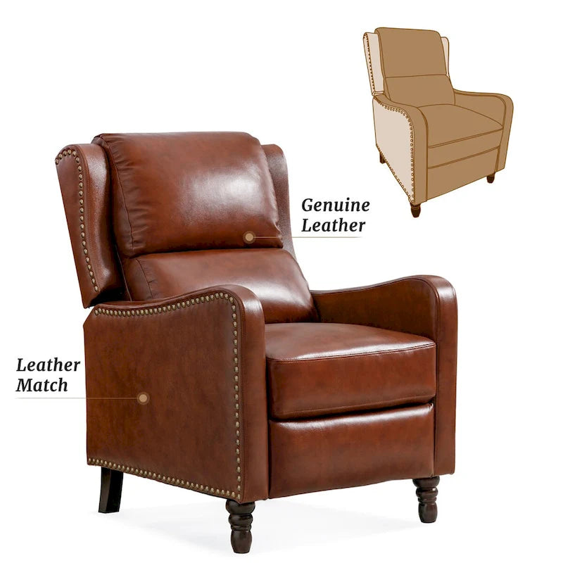 COZYMAN Fauteuil inclinable en cuir véritable Chaises confortables pour le salon