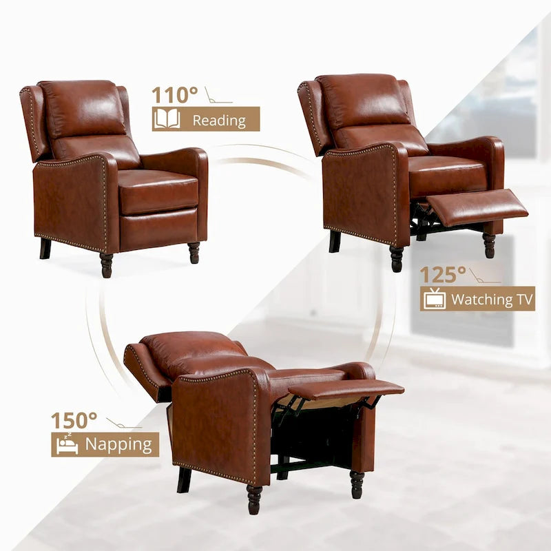 COZYMAN Fauteuil inclinable en cuir véritable Chaises confortables pour le salon
