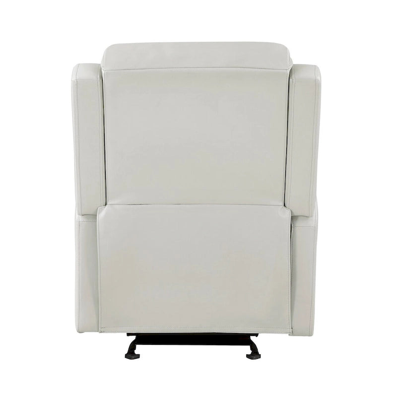 Fauteuil Inclinable Manuel Planeur Kim 39 Pouces, Similicuir Blanc Cassé