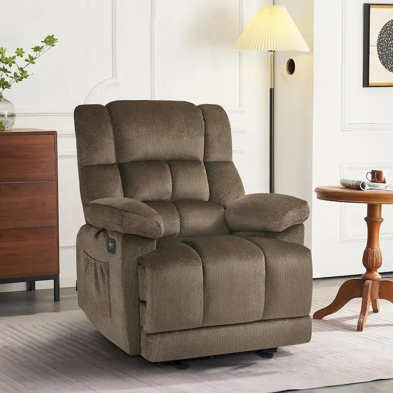MCombo Fauteuil inclinable électrique avec fonctions de chauffage et de massage, en tissu, R6233