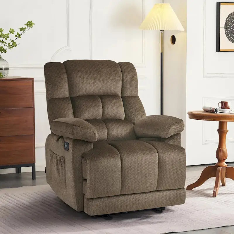 MCombo Fauteuil inclinable électrique avec fonctions de chauffage et de massage, en tissu, R6233