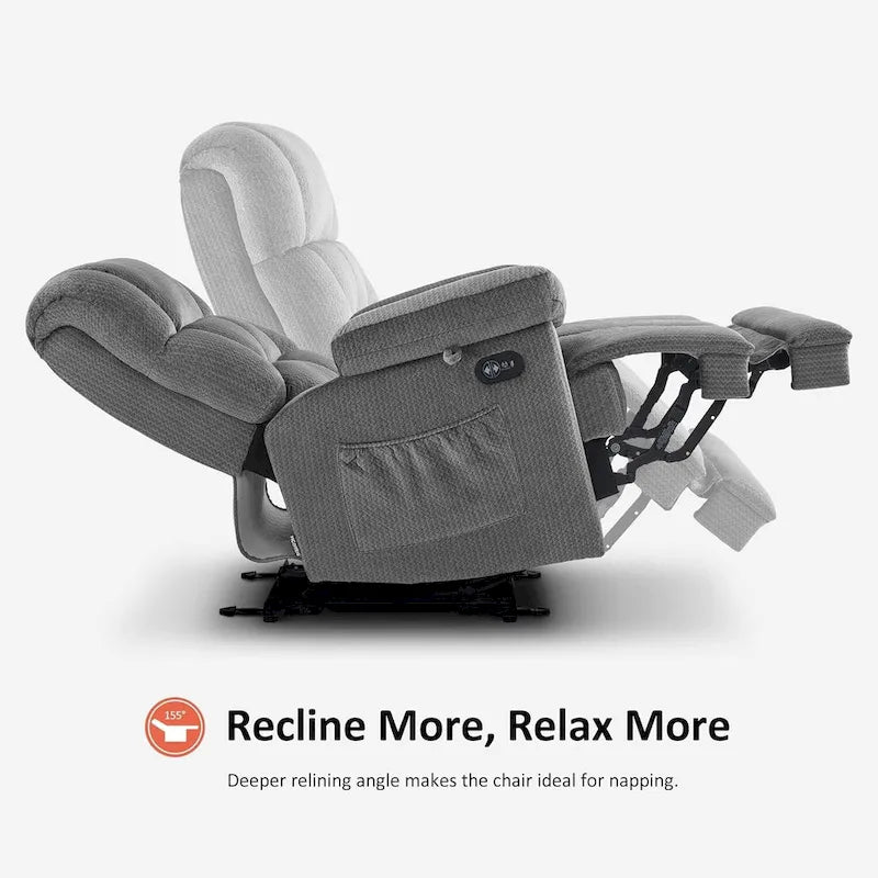 MCombo Fauteuil inclinable électrique avec fonctions de chauffage et de massage, en tissu, R6233