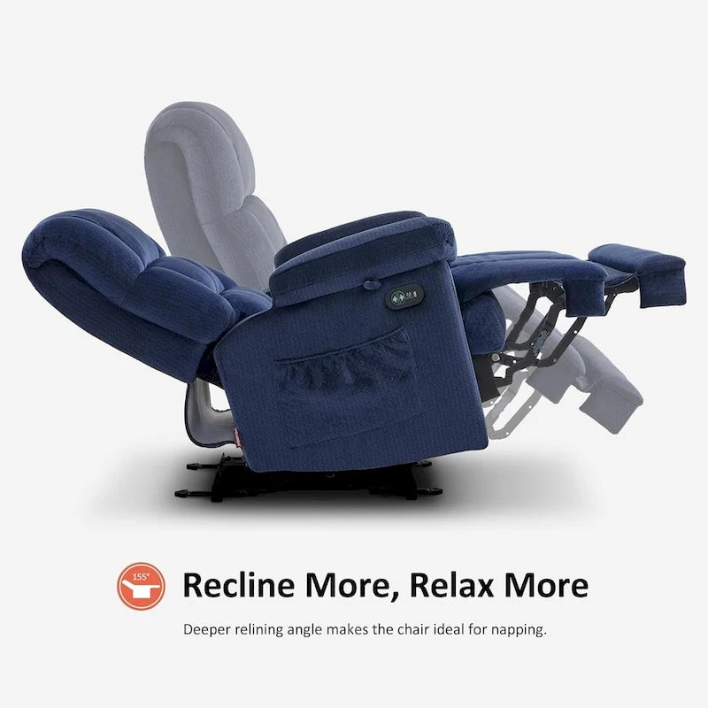 MCombo Fauteuil inclinable électrique avec fonctions de chauffage et de massage, en tissu, R6233
