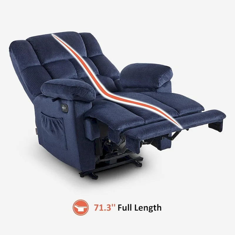 MCombo Fauteuil inclinable électrique avec fonctions de chauffage et de massage, en tissu, R6233