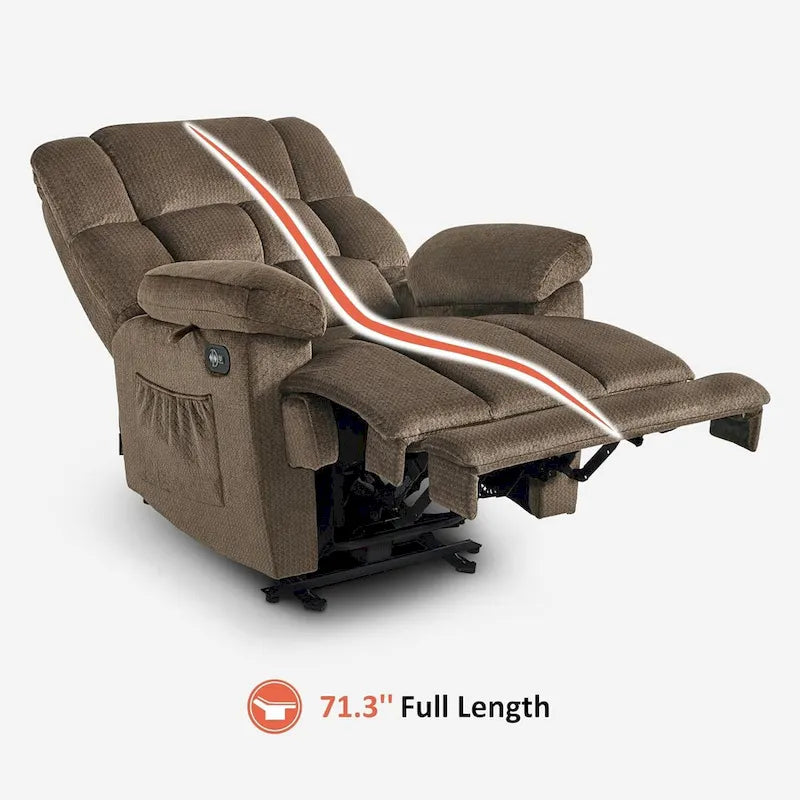 MCombo Fauteuil inclinable électrique avec fonctions de chauffage et de massage, en tissu, R6233