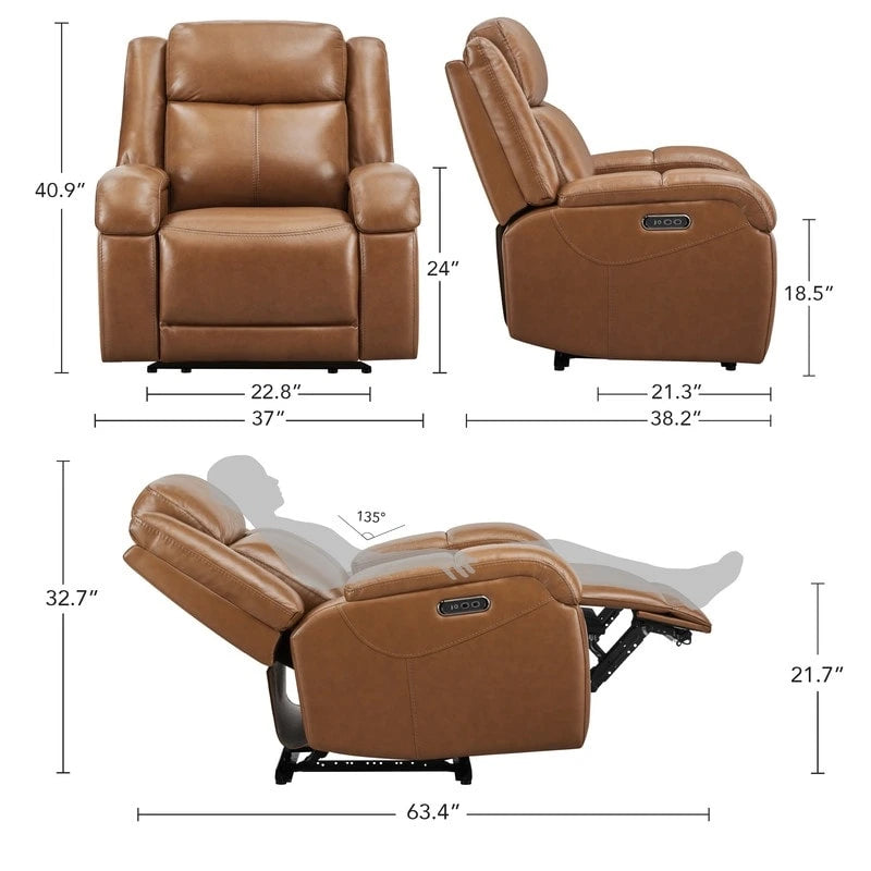 Fauteuils inclinables électriques Hadlee avec appuie-tête électrique et ports de chargement