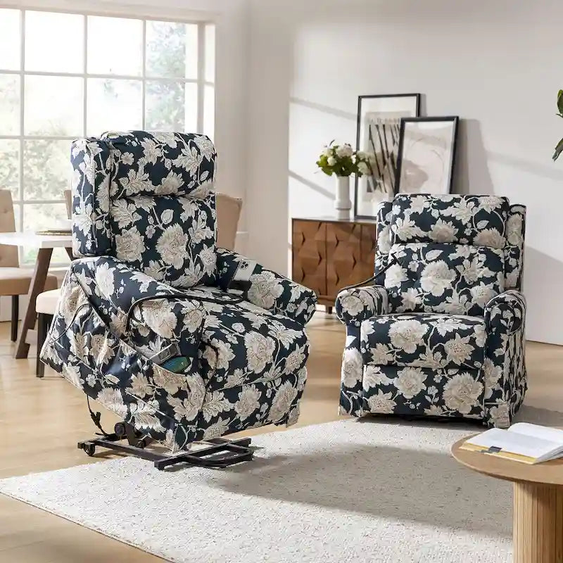 Billy Fauteuil inclinable motorisé traditionnel avec fonction de massage, de chauffage et d'appuie-tête manuel, lot de 2, par HULALA HOME