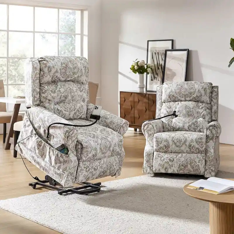 Billy Fauteuil inclinable motorisé traditionnel avec fonction de massage, de chauffage et d'appuie-tête manuel, lot de 2, par HULALA HOME