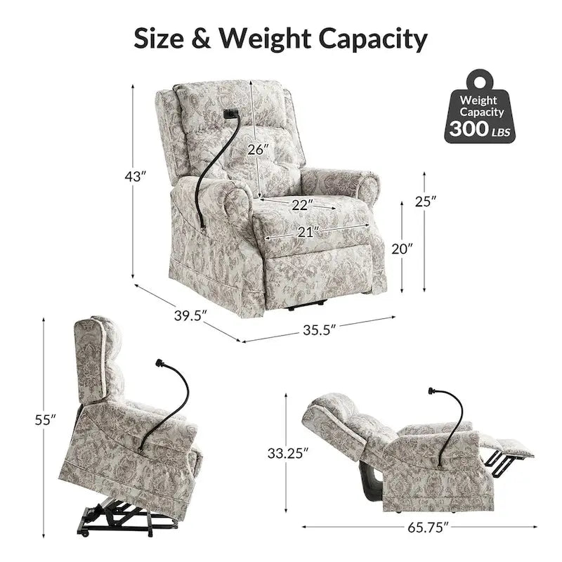 Billy Fauteuil inclinable motorisé traditionnel avec fonction de massage, de chauffage et d'appuie-tête manuel, lot de 2, par HULALA HOME