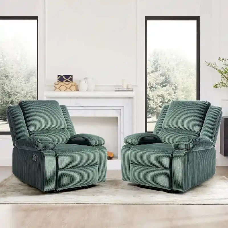 Fauteuil inclinable manuel push-back rembourré, ensemble de 2, design moderne