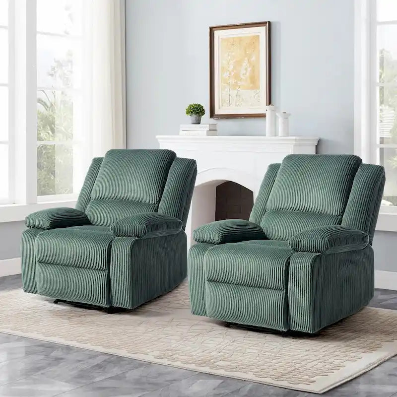 Fauteuil inclinable manuel push-back rembourré, ensemble de 2, design moderne