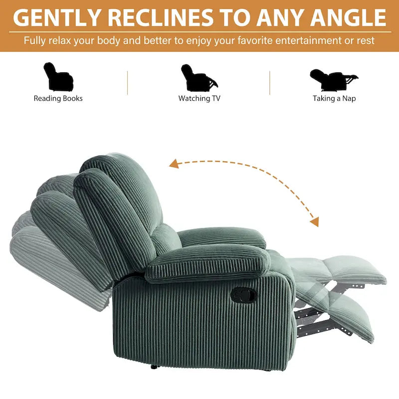 Fauteuil inclinable manuel push-back rembourré, ensemble de 2, design moderne