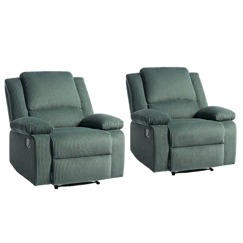 Fauteuil inclinable manuel push-back rembourré, ensemble de 2, design moderne