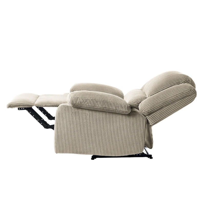 Fauteuil inclinable manuel push-back rembourré, ensemble de 2, design moderne