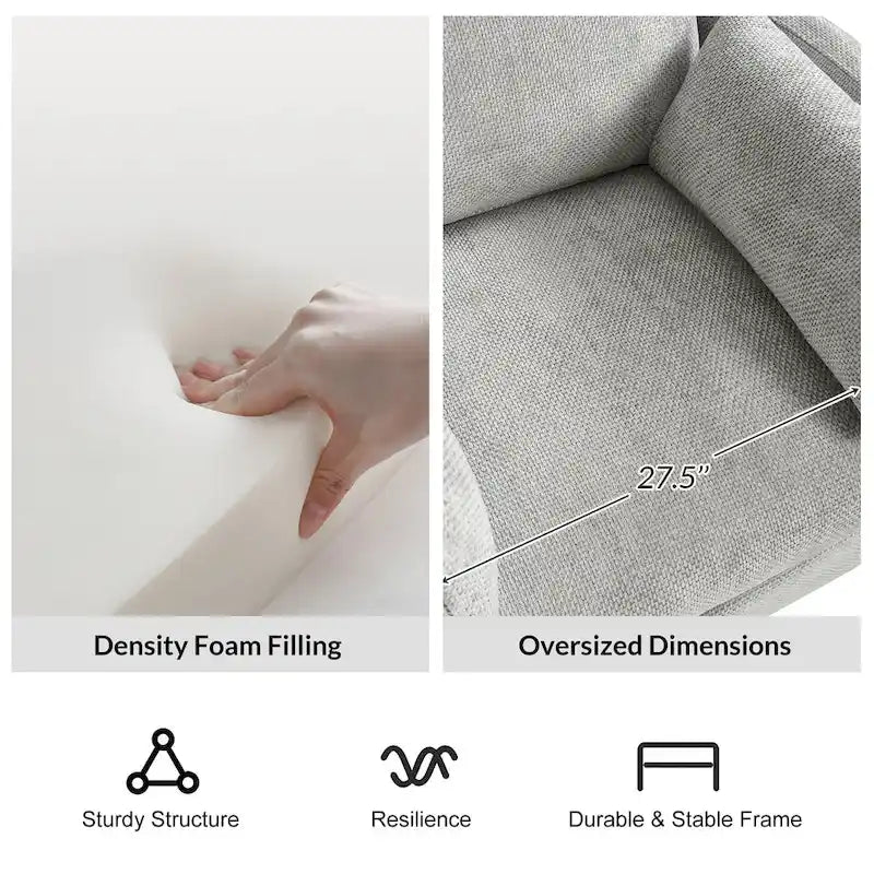 Fauteuil inclinable, berçant et pivotant Barry Modern 38 Power Nursery avec ports USB de HULALA HOME