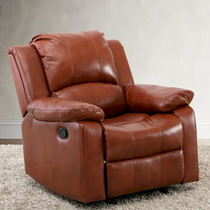 Fauteuil inclinable en similicuir et gel Charlotte pour salon