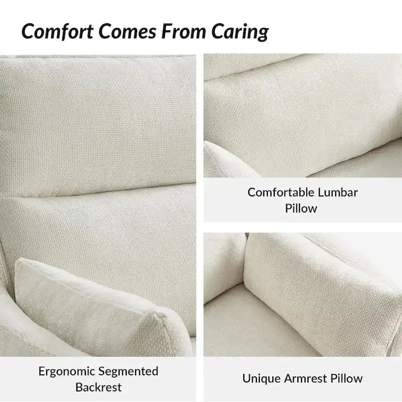 Fauteuil inclinable pivotant Barry Modern 38 Power Rocking Swivel Nursery Recliner avec ports USB lot de 2 par HULALA HOME