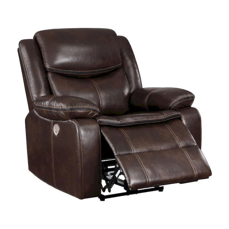Fauteuil inclinable électrique McLean marron foncé
