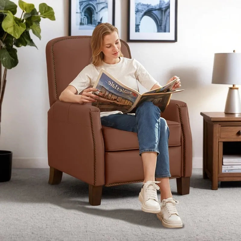 Fauteuil inclinable Elias Push Back pour adultes, en similicuir, pour salon