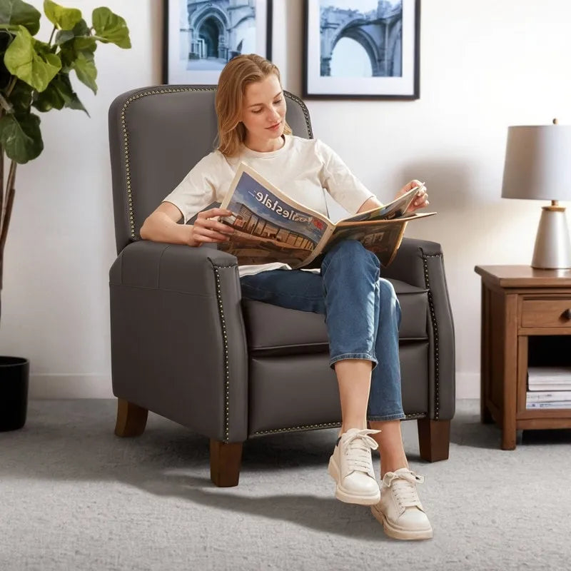 Fauteuil inclinable Elias Push Back pour adultes, en similicuir, pour salon