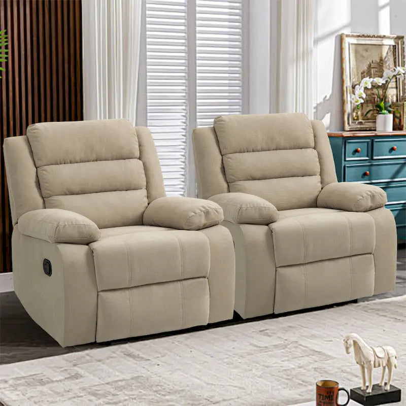 Fauteuil inclinable manuel en velours côtelé de coton surdimensionné avec accoudoirs larges