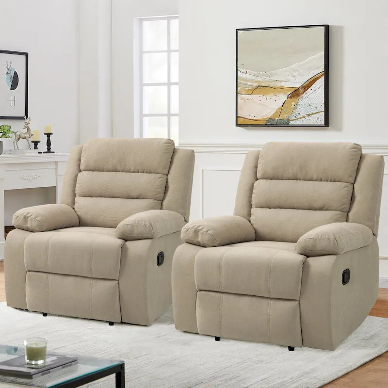Fauteuil inclinable manuel en velours côtelé de coton surdimensionné avec accoudoirs larges