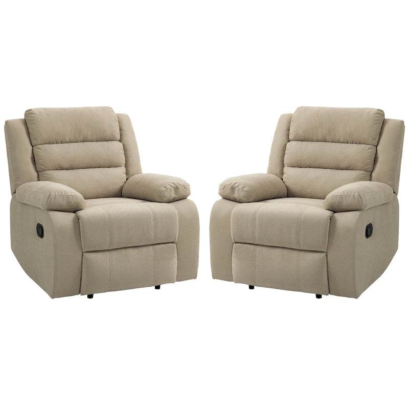 Fauteuil inclinable manuel en velours côtelé de coton surdimensionné avec accoudoirs larges