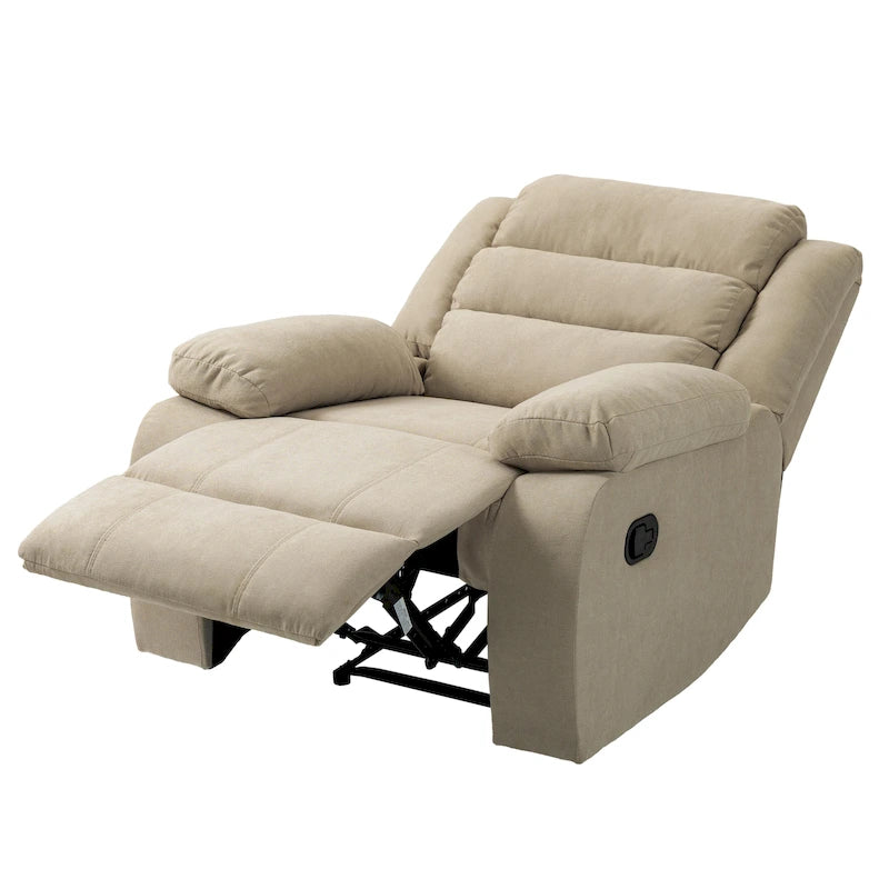 Fauteuil inclinable manuel en velours côtelé de coton surdimensionné avec accoudoirs larges