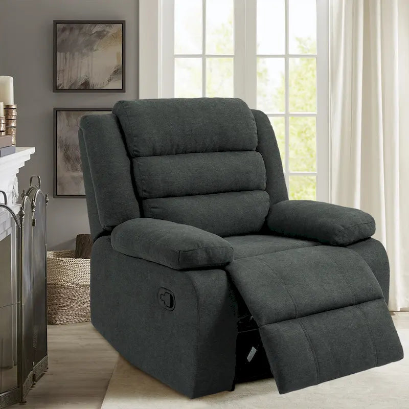 Fauteuil inclinable manuel en velours côtelé de coton surdimensionné avec accoudoirs larges