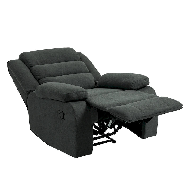 Fauteuil inclinable manuel en velours côtelé de coton surdimensionné avec accoudoirs larges