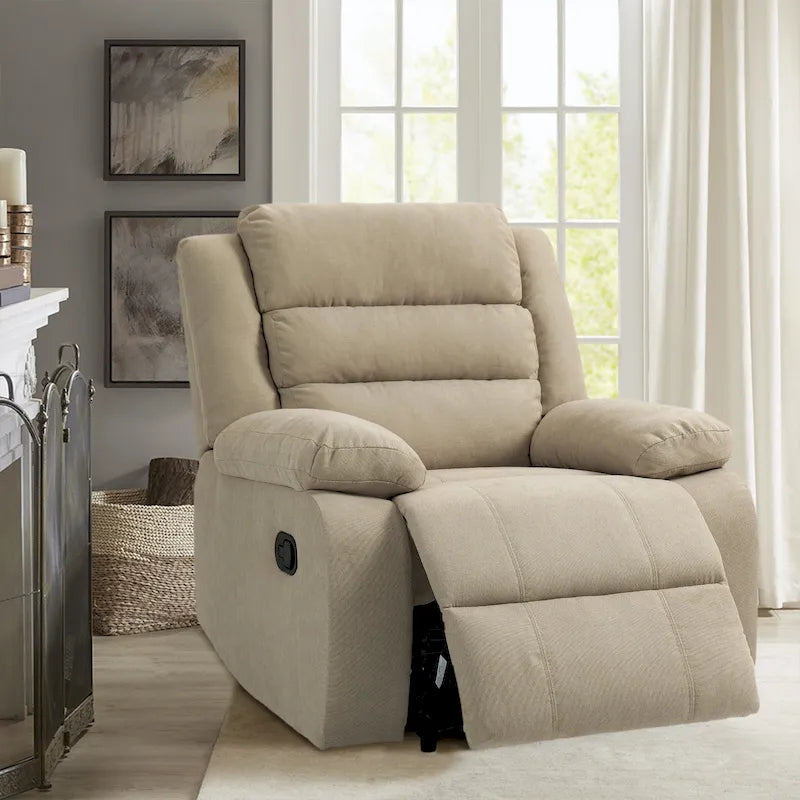 Fauteuil inclinable manuel en velours côtelé de coton surdimensionné avec accoudoirs larges