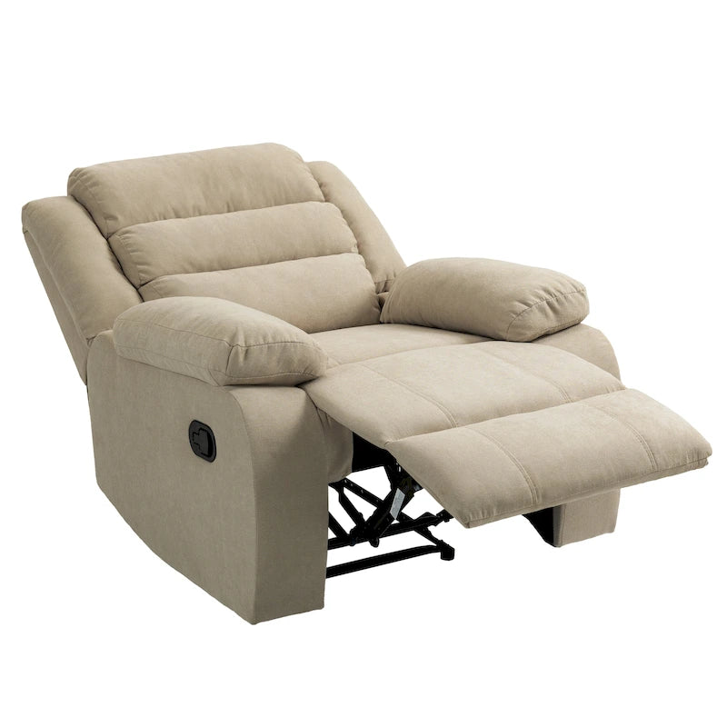 Fauteuil inclinable manuel en velours côtelé de coton surdimensionné avec accoudoirs larges