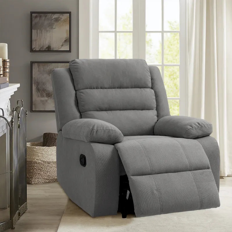 Fauteuil inclinable manuel en velours côtelé de coton surdimensionné avec accoudoirs larges