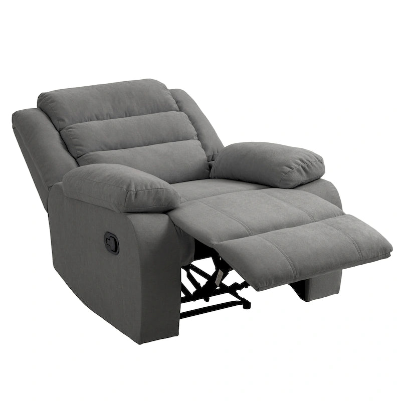 Fauteuil inclinable manuel en velours côtelé de coton surdimensionné avec accoudoirs larges