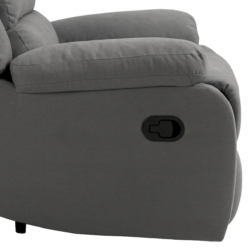 Fauteuil inclinable manuel en velours côtelé de coton surdimensionné avec accoudoirs larges