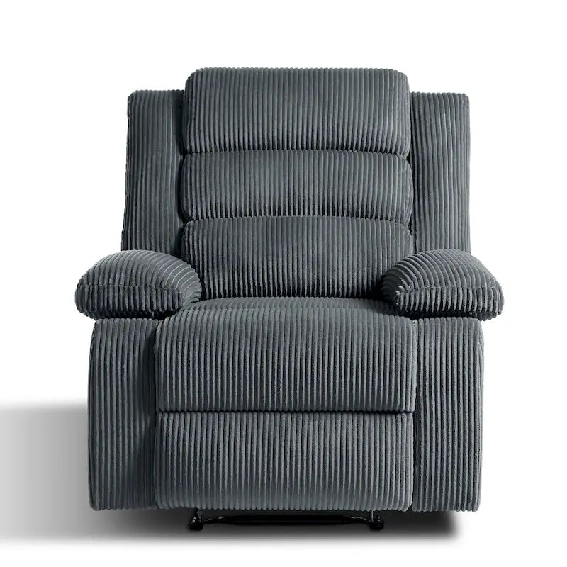 Fauteuil inclinable manuel en velours côtelé de coton surdimensionné avec accoudoirs larges